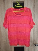 460. Różowa koralowa bluzka na krótki rękaw rozmiar M