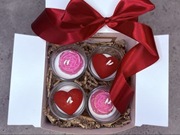 ŚWIECE SOJOWE X4 NA PREZENT WALENTYNKI 4 YOU "DZIĘKI, ŻE JESTEŚ"