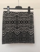 Spódnica mini wzory zebra obcisła spódniczka M