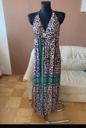 Bonprix piekna maxi sukienka plus size panterka letnia 46/48