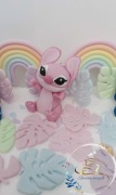 Zestaw Stitch z tęcza i listkami z masy cukrowej  Saracino 