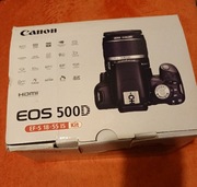 zestaw Aparat Canon EOS 500D, dwa obiektywy, ładowarka, baterie, uchwyt