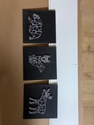 3 obrazy string art 30x30