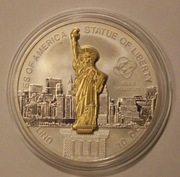 USA  STATUA WOLNOŚCI - 10 $ DOLARÓW 2006 COOK ISLANDS - 1 OZ, SREBRO 999