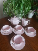 Serwis z różowej porcelany Epiag