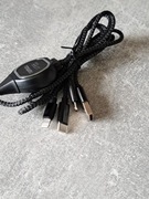 Okazja! Czarny przewód multi (USB, USB-C, Lightining, Micro-USB).