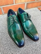 Melvin & Hamilton skórzane męskie buty eleganckie zielone półbuty wesele 41