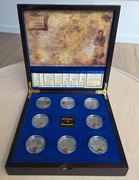 Zestaw 8 monet Szlak Bursztynowy 8 x 1 Dolar Srebro 2008-2011 Stan 1