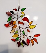 Gałązka witrażowa że szkła,  łapacz słońca,prezent na walentynki.