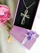 Srebrny Krzyżyk z cyrkoniami pr.925 + Łańcuszek 