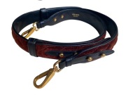 Pasek do torebki Prada Milano, skóra cielęca i welur, czarno-brązowy