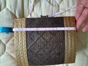 Stary kuferek na biżuterię, drewniany kufer okuty