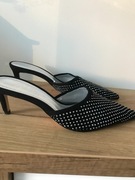 ZARA klapki mules loafers sandały mule diamenty 37