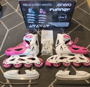 Łyżworolki- wrotki- łyżwy  4W1 enero 19-21.5 cm różowe