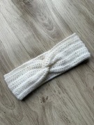 Biała opaska na uszy handmade