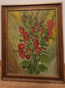 Obraz olej na płótnie bukiet malw