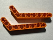 LEGO TECHNIC LIFTARM,MODYIFIED BENT THICK 1x9(7-3) POMARAŃCZOWE 32271 2szt.