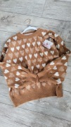 N.every day brązowy sweter w serduszka ciepły S/M