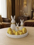 Zając królik 3 szt. - dekoracja Wielkanoc | nowoczesne minimalistyczne | 3D