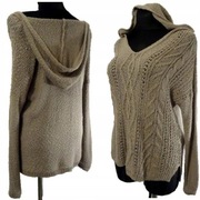 *III DAMSKI SWETER HOLLISTER KAPTUR BOHO AKRYL BAWEŁNA 36 S