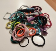 Duży zestaw gumek do włosów kolorowe gumki różne około 60 sztuk dziewczynka