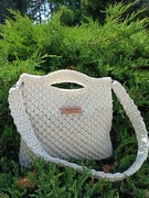 Torebka ecru szydełkowa