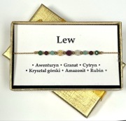 Bransoletka Oczyszczona Energia Znak Zodiaku LEW Rubin Granat Cytryn