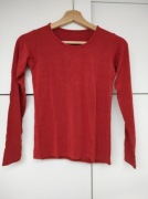Cienki, uciągliwy Longsleeve bluzka w kolorze Ceglastym (S)