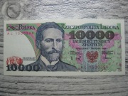 BANKNOT PRL 10000 ZŁOTYCH 1988 ROK SERIA AL S. WYSPIAŃSKI UNC