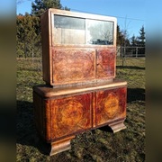 Witryna Art Deco Lata 30 Orzech Heban Serwantki