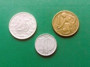 CZECHOSŁOWACJA - Zestaw 3 monet 10 25 Halerzy 1 Korona 1963 1964 1977 Y70
