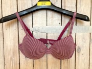 Biustonosz Gina Benotti 85C - prążki Białe-Magenta