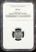 5 GROSZY 1968, PRL nominał NGC MS66   #3