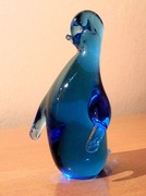 Szklany pingwin - figurka dekoracyjna