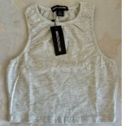 Top ciążowy PRETTYLITTLETHING szary crop 36 dopasowany