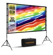TOWOND przenośny ekran projekcyjny 120 cali