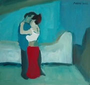 Pablo Picasso, Obejmująca się para, 24,5x23