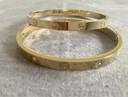 Bransoletki 2 szt sztywne złota stal 316L roz.16,17,19