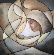 Obraz Madonna z Dzieciątkiem Jezus 40x40 K Klemba 