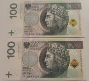 2x 100 ZŁ WŁADYSŁAW JAGIEŁŁO SERIA FL 2018 r. UNC! Okazja! 