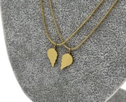 Naszyjniki Złote Dla Par Serce Łamane 45cm Stal Chirurgiczna