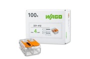 Szybkozłączka WAGO 2x4mm2 32A  221-412 100szt OTWIERANA DO LINEK I DRUTÓW