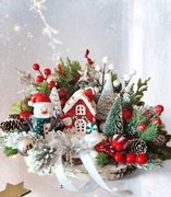 Stroik świąteczny na stół podświetlany sztuczny ozdoba wigilijna prezent