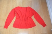 sweter 100% kaszmir r. 48/50 pulower ciepła czerwień