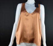 PINKO Marzemino jedwabny top satynowy brąz IT 40 nowy