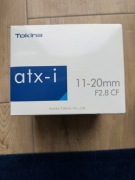 Obiektyw Tokina atx-i 11-20mm F2.8 CF – NOWY Canon EF APS-C