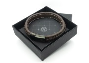 Bransoletka męska skóra naturalna czarna