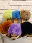 Espadryle klapeczki roz 40 limonka wlosie natural