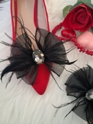 kokardy klipsy do butów klamry ozdoby pióra cyrkonia wesele komunia 