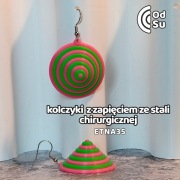 Kolczyki ETNA 35 - różowo-zielone